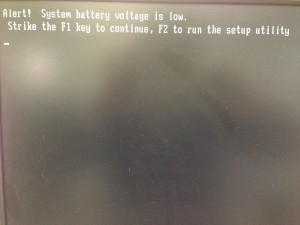 Alert！ System battery voltage is low.